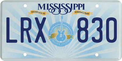 MS license plate LRX830