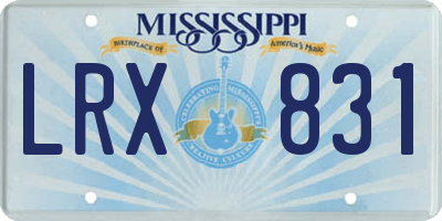 MS license plate LRX831