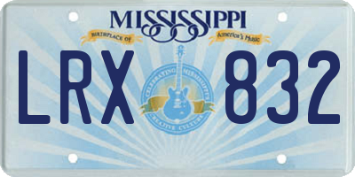 MS license plate LRX832