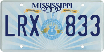 MS license plate LRX833