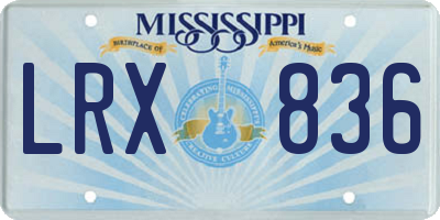MS license plate LRX836