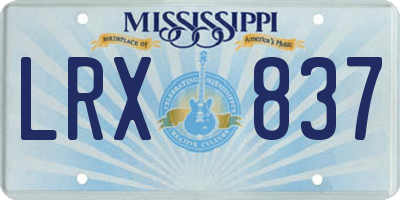 MS license plate LRX837