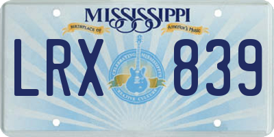 MS license plate LRX839