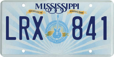 MS license plate LRX841