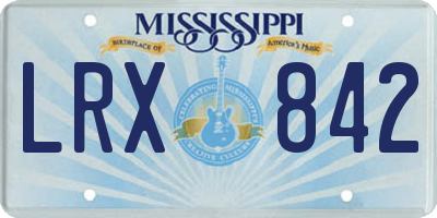 MS license plate LRX842