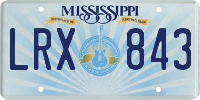 MS license plate LRX843