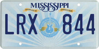MS license plate LRX844