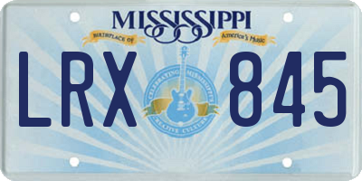 MS license plate LRX845