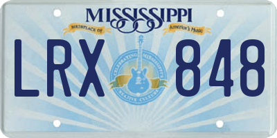 MS license plate LRX848