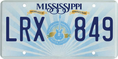 MS license plate LRX849