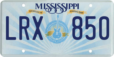 MS license plate LRX850