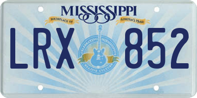MS license plate LRX852