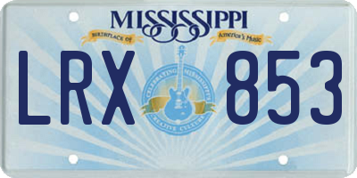 MS license plate LRX853