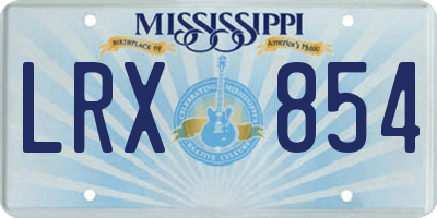 MS license plate LRX854