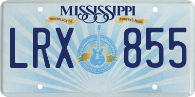 MS license plate LRX855
