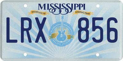 MS license plate LRX856