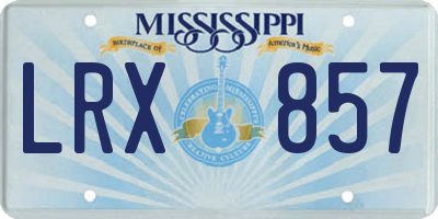 MS license plate LRX857