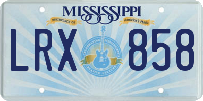 MS license plate LRX858