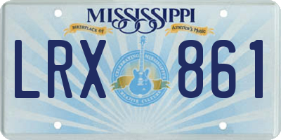 MS license plate LRX861