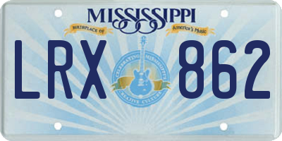 MS license plate LRX862