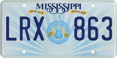 MS license plate LRX863