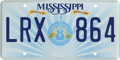 MS license plate LRX864