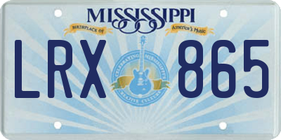 MS license plate LRX865