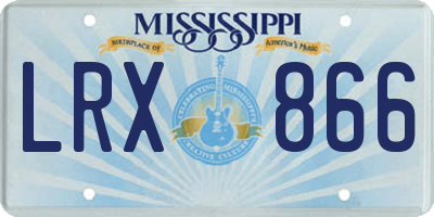 MS license plate LRX866