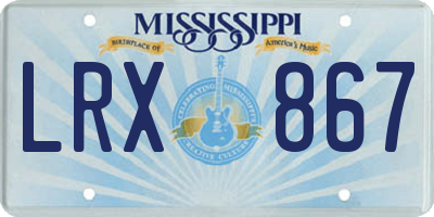 MS license plate LRX867