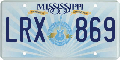 MS license plate LRX869