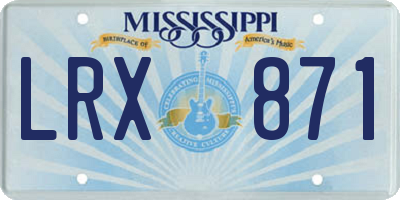 MS license plate LRX871