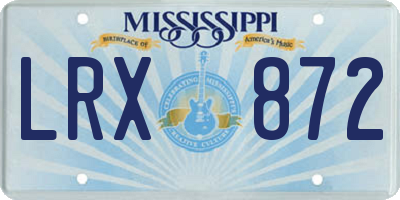 MS license plate LRX872