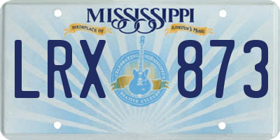 MS license plate LRX873