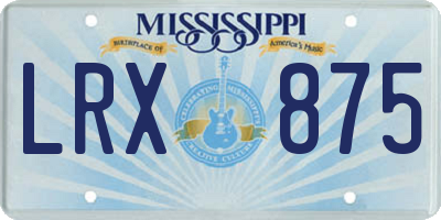MS license plate LRX875