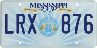 MS license plate LRX876