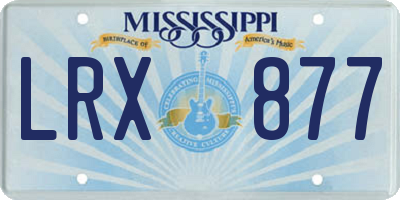MS license plate LRX877
