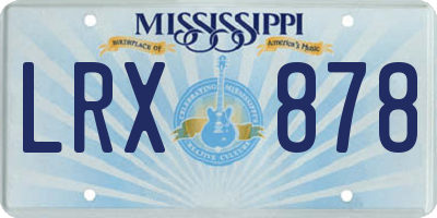MS license plate LRX878
