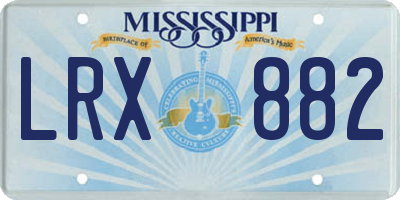 MS license plate LRX882