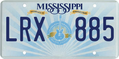 MS license plate LRX885