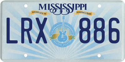 MS license plate LRX886