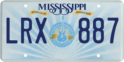 MS license plate LRX887