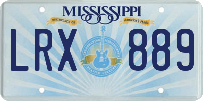 MS license plate LRX889