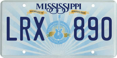 MS license plate LRX890