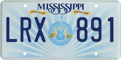 MS license plate LRX891
