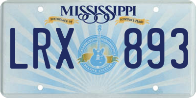 MS license plate LRX893