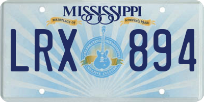 MS license plate LRX894