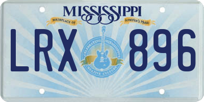 MS license plate LRX896