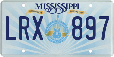 MS license plate LRX897