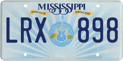 MS license plate LRX898
