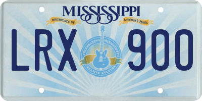 MS license plate LRX900